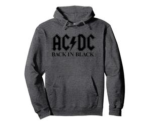 Ufficiale AC/DC Back in Black Logo Rock Musica Band Felpa con Cappuccio