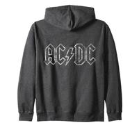 Ufficiale AC/DC Jagged Logo Dark Heather Felpa con Cappuccio