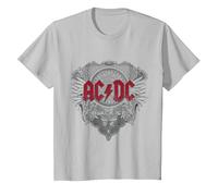 Ufficiale AC/DC Logo Black Ice Red Rock Musica Hard Rock Maglietta, Bambini, Argento, 8 Anni