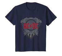 Ufficiale AC/DC Logo Black Ice Red Rock Musica Hard Rock Maglietta, Bambini, Navy, 10 Anni