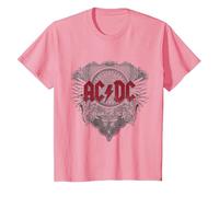 Ufficiale AC/DC Logo Black Ice Red Rock Musica Hard Rock Maglietta, Bambini, Rosa, 8 Anni