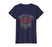 Ufficiale AC/DC Logo Black Ice Red Rock Musica Hard Rock Maglietta, Donna, Navy, S