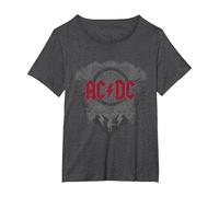 Ufficiale AC/DC Logo Black Ice Red Rock Musica Hard Rock Maglietta, Donna Plus-Size, Grigio Scuro, 3X