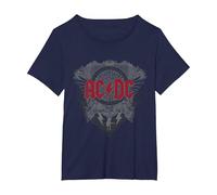 Ufficiale AC/DC Logo Black Ice Red Rock Musica Hard Rock Maglietta, Donna Plus-Size, Navy, 2X