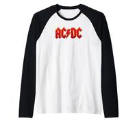 Ufficiale AC/DC Logo Rock Music Band Dark Red Maglia con Maniche Raglan