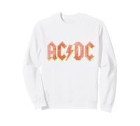 Ufficiale AC/DC Logo Vintage Rock per Fan Bianca Felpa