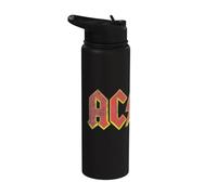 Ufficiale AC/DC Logo Vintage Rock per fan Bianca Stainless Steel Insulated Water Bottle