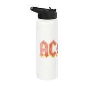 Ufficiale AC/DC Logo Vintage Rock per fan Bianca Stainless Steel Insulated Water Bottle