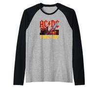 Ufficiale AC/DC Rock Music Band PWRUP Stage Lights Maglia con Maniche Raglan