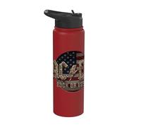 Ufficiale AC/DC Rock or Bust US Flag Rock Band Stainless Steel Insulated Water Bottle