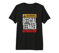 Ufficiale Adolescente 13° Compleanno Boy Warning Ufficialmente 13 Maglietta Premium
