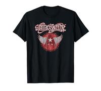 Ufficiale Aerosmith Logo Rock Band Vintage retrò Maglietta