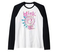 Ufficiale blink-182 Neon Rock Band Artwork Maglia con Maniche Raglan