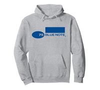 Ufficiale Blue Note Records 75th Anniversary Logo Jazz Felpa con Cappuccio, Unisex per Adulti, Grigio Melange, S