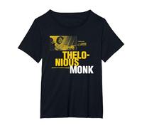 Ufficiale Blue Note Thelonious Monk Jazz Vintage Maglietta, Donna Plus-Size, Nero, 6X