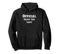 Ufficiale Crazy Cat Lady Funny Pet Felpa con Cappuccio
