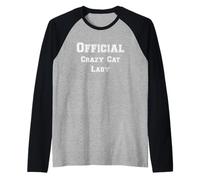 Ufficiale Crazy Cat Lady Funny Pet Maglia con Maniche Raglan