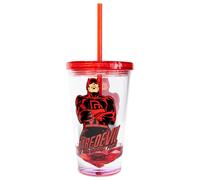 Ufficiale Daredevil Riutilizzabile Tumbler Con Paglia Feat. Dardevil's Eroe Posa