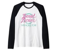 Ufficiale David Bowie 1978 World Tour Vintage Logo Art Maglia con Maniche Raglan