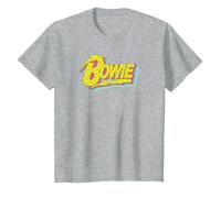 Ufficiale David Bowie Music Rock Moonlight 90s Logo Maglietta, Bambini, Grigio Melange, 6 Anni