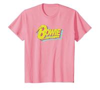 Ufficiale David Bowie Music Rock Moonlight 90s Logo Maglietta, Bambini, Rosa, 6 Anni