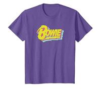 Ufficiale David Bowie Music Rock Moonlight 90s Logo Maglietta, Bambini, Viola mélange, 4 Anni