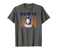 Ufficiale David Bowie Music Rock Orange Stripes Maglietta