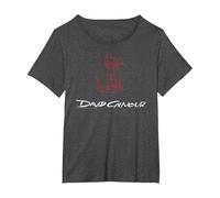 Ufficiale David Gilmour Sketched Art White Maglietta, Donna Plus-Size, Grigio Scuro, 5X