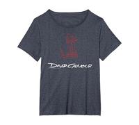Ufficiale David Gilmour Sketched Art White Maglietta, Donna Plus-Size, Pervinca, 1X