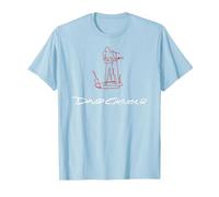 Ufficiale David Gilmour Sketched Art White Maglietta, Uomo, Celeste, XXL