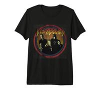 Ufficiale Def Leppard Classic Circle Heavy Metal Maglietta Premium