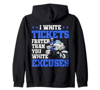 Ufficiale di Polizia Scrivo i Biglietti più Velocemente di Quanto scrivi Scuse Felpa con Cappuccio
