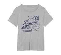 Ufficiale Elton John Bennie & The Jets Maglietta, Donna Plus-Size, Grigio Melange, 1X
