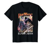 Ufficiale Elton John Captain Fantastic Maglietta, Bambini, Nero, 2 Anni