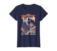 Ufficiale Elton John Captain Fantastic Maglietta, Donna, Navy, 3XL