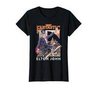 Ufficiale Elton John Captain Fantastic Maglietta, Donna, Nero, 3XL