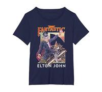 Ufficiale Elton John Captain Fantastic Maglietta, Donna Plus-Size, Navy, 1X