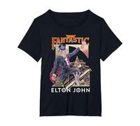Ufficiale Elton John Captain Fantastic Maglietta, Donna Plus-Size, Nero, 2X