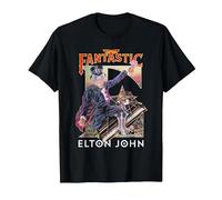 Ufficiale Elton John Captain Fantastic Maglietta, Uomo, Nero, 3XL