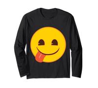 Ufficiale Emoji Linguetta Sorridente Giallo Smile Face Maglia a Manica