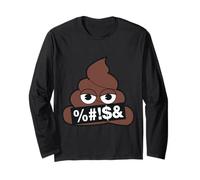 Ufficiale Emoji Poop Censurato Giallo Smile Face Maglia a Manica
