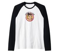 Ufficiale Emojitown Cute Rage Enthusiastic Girl Happy Faces Maglia con Maniche Raglan
