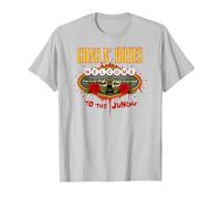 Ufficiale Guns N' Roses Benvenuti nella Giungla Classic Rock Maglietta, Uomo, Argento, 3XL