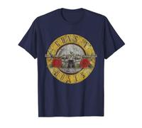 Ufficiale Guns N' Roses Logo Vintage Blu Navy Maglietta