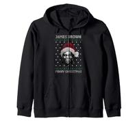 Ufficiale James Brown Funky Christmas Singing Santa Hat Felpa con Cappuccio