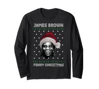Ufficiale James Brown Funky Christmas Singing Santa Hat Maglia a Manica