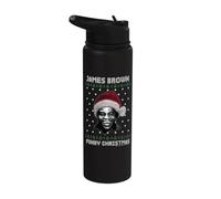 Ufficiale James Brown Funky Christmas Singing Santa Hat Stainless Steel Insulated Water Bottle