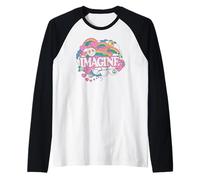 Ufficiale John Lennon Rainbows Love And Peace Rock Band Maglia con Maniche Raglan