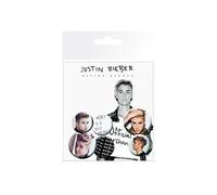 Ufficiale Justin Bieber Pacchetto Spille Purpose Portrait Logo Mix 4 X 25Mm & 2 Size One Size