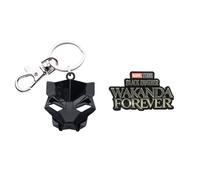 Ufficiale Marvel Nero Panther 3D Testa Maschera Portachiavi + Wakanda Forever
